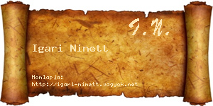 Igari Ninett névjegykártya